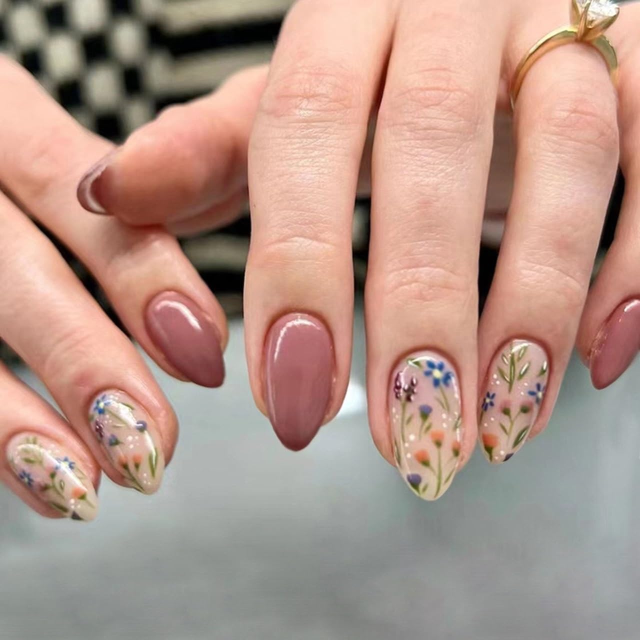 CTTHNBD onglets faux amande fleurs-feuilles style2, élégants pour toute occasion.