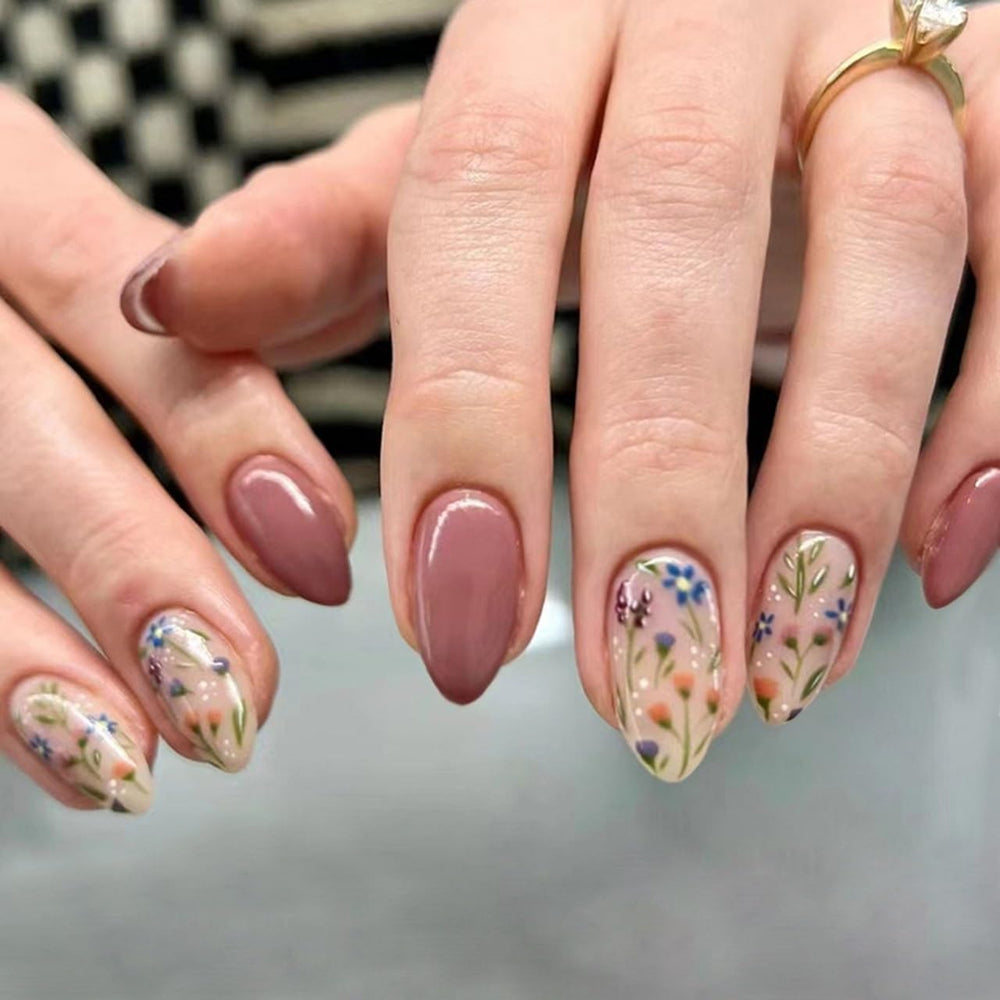 CTTHNBD onglets faux amande fleurs-feuilles style2, élégants pour toute occasion.