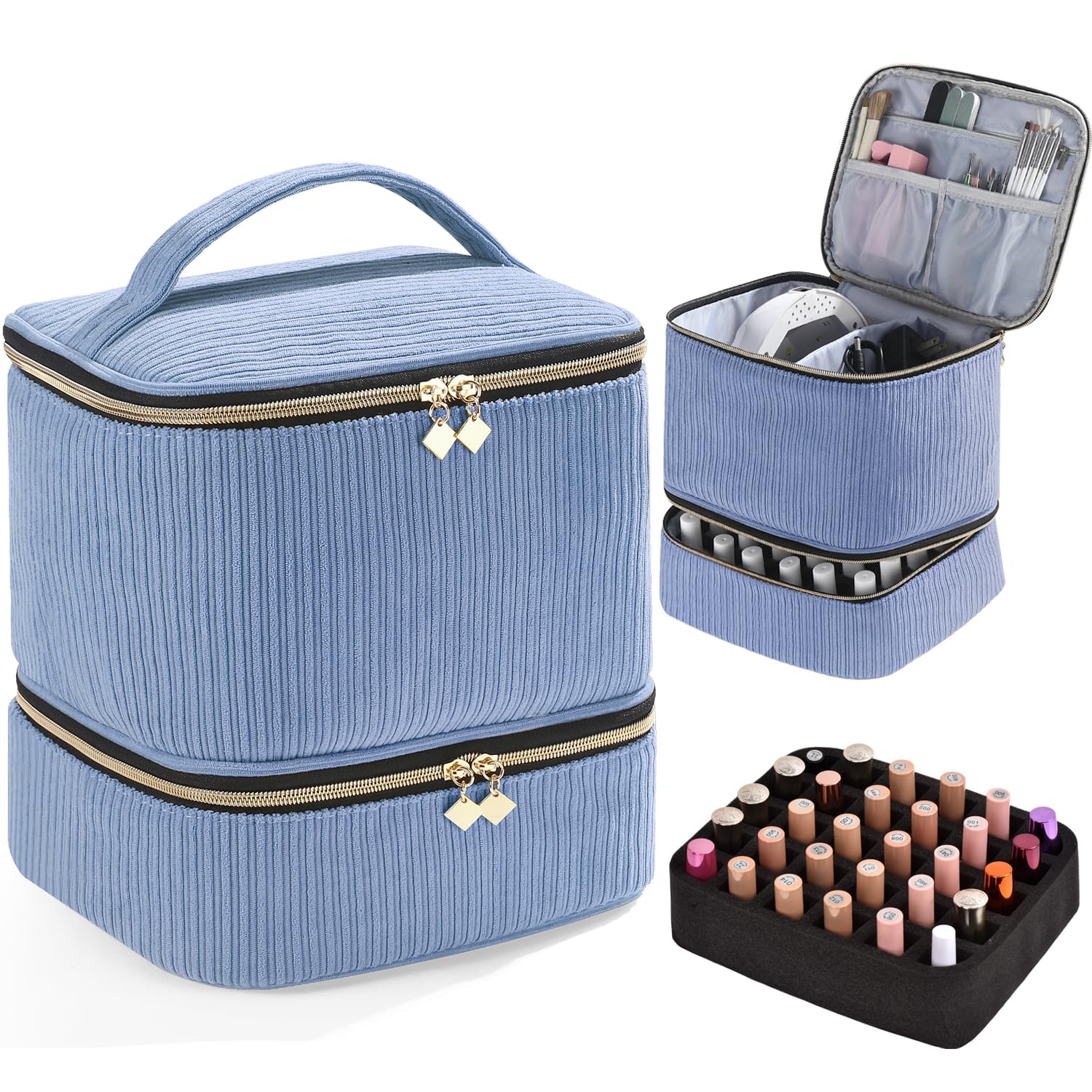 CTWWFS organisateur en velours côtelé pour vernis et lampe, pratique et élégant.