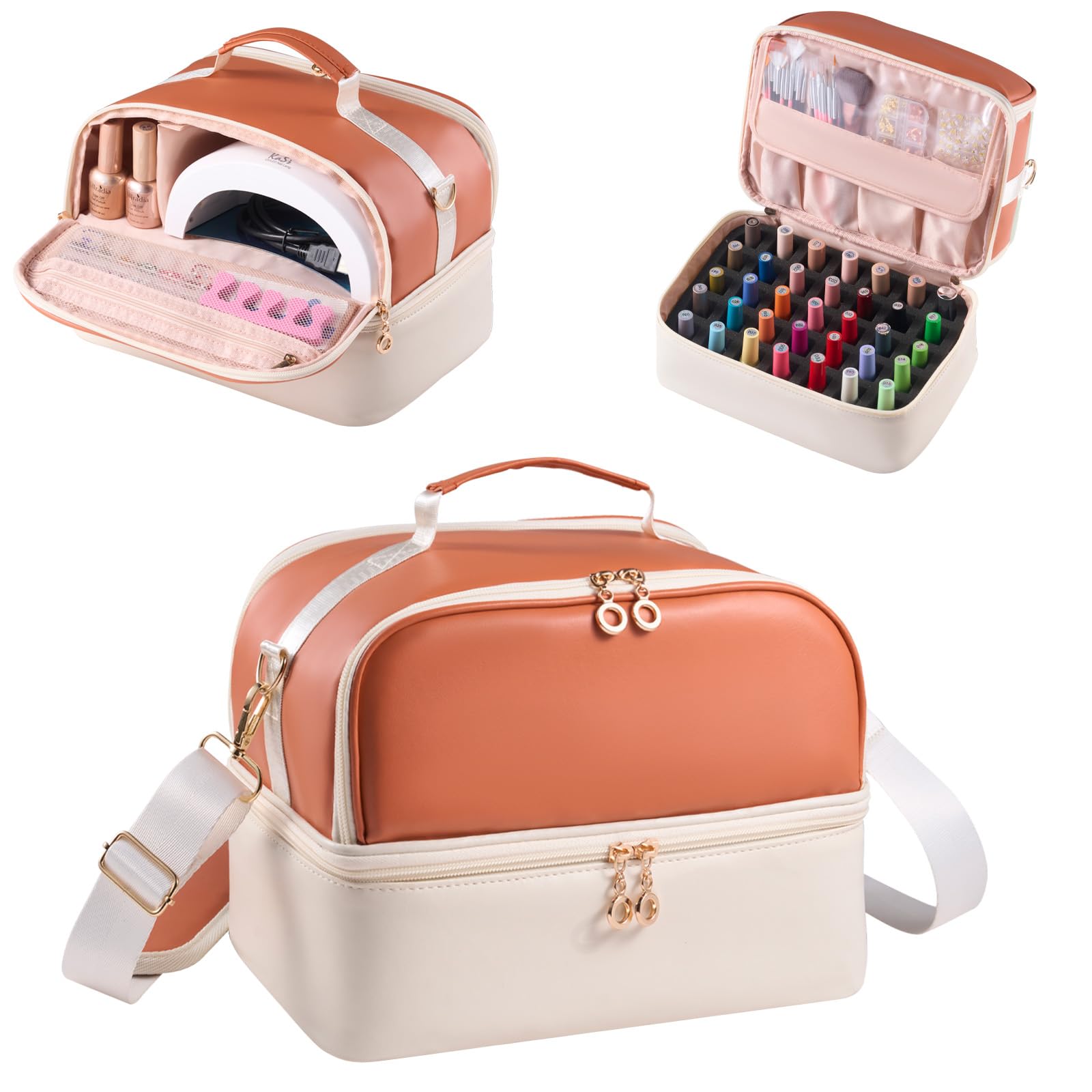 CTWWFS Organisateur Vernis 35 bouteilles et lampe: rangement efficace pour salon ou déplacement