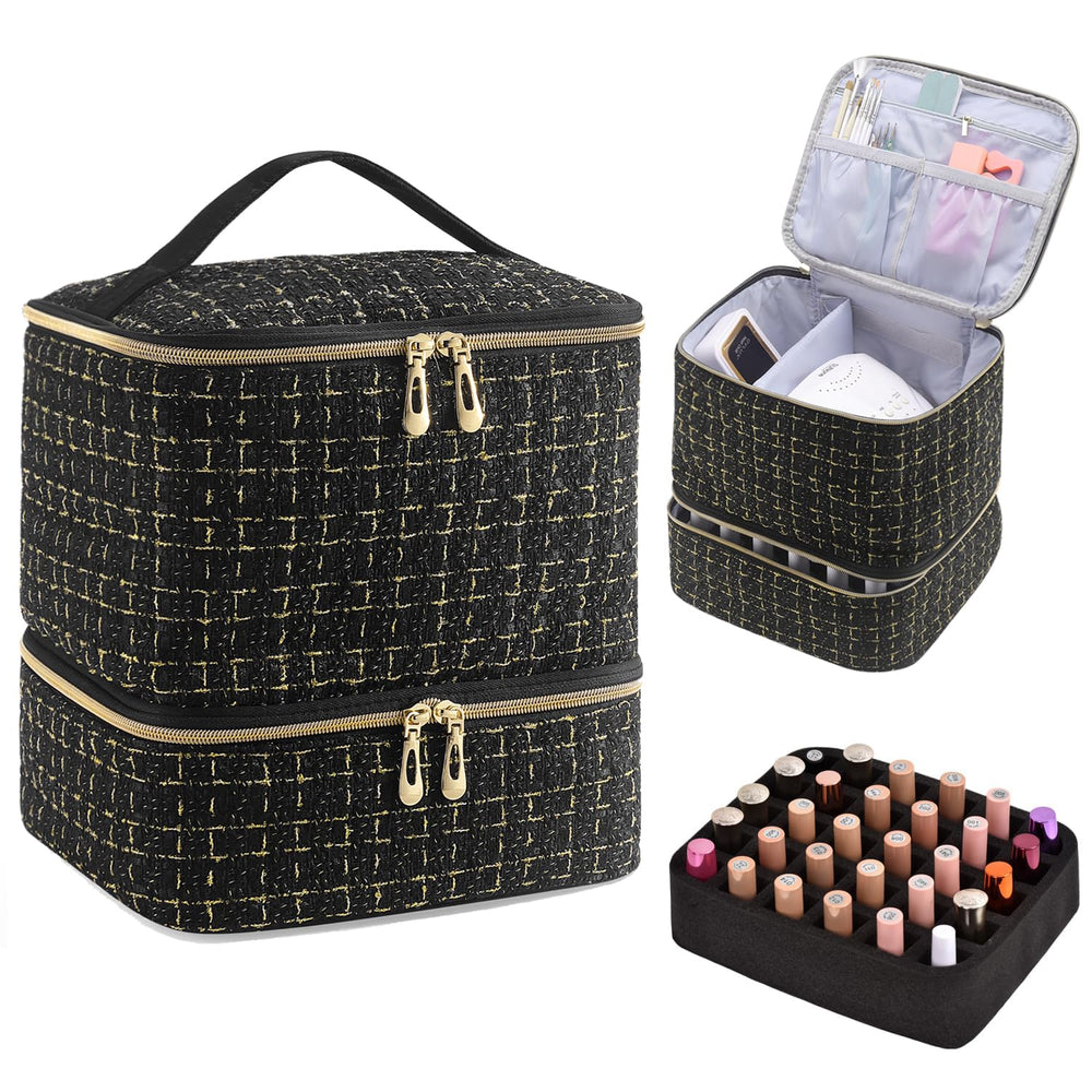 CTWWFS organisateur Vernis et Lampe noir, rangement élégant pour vos outils et flacons