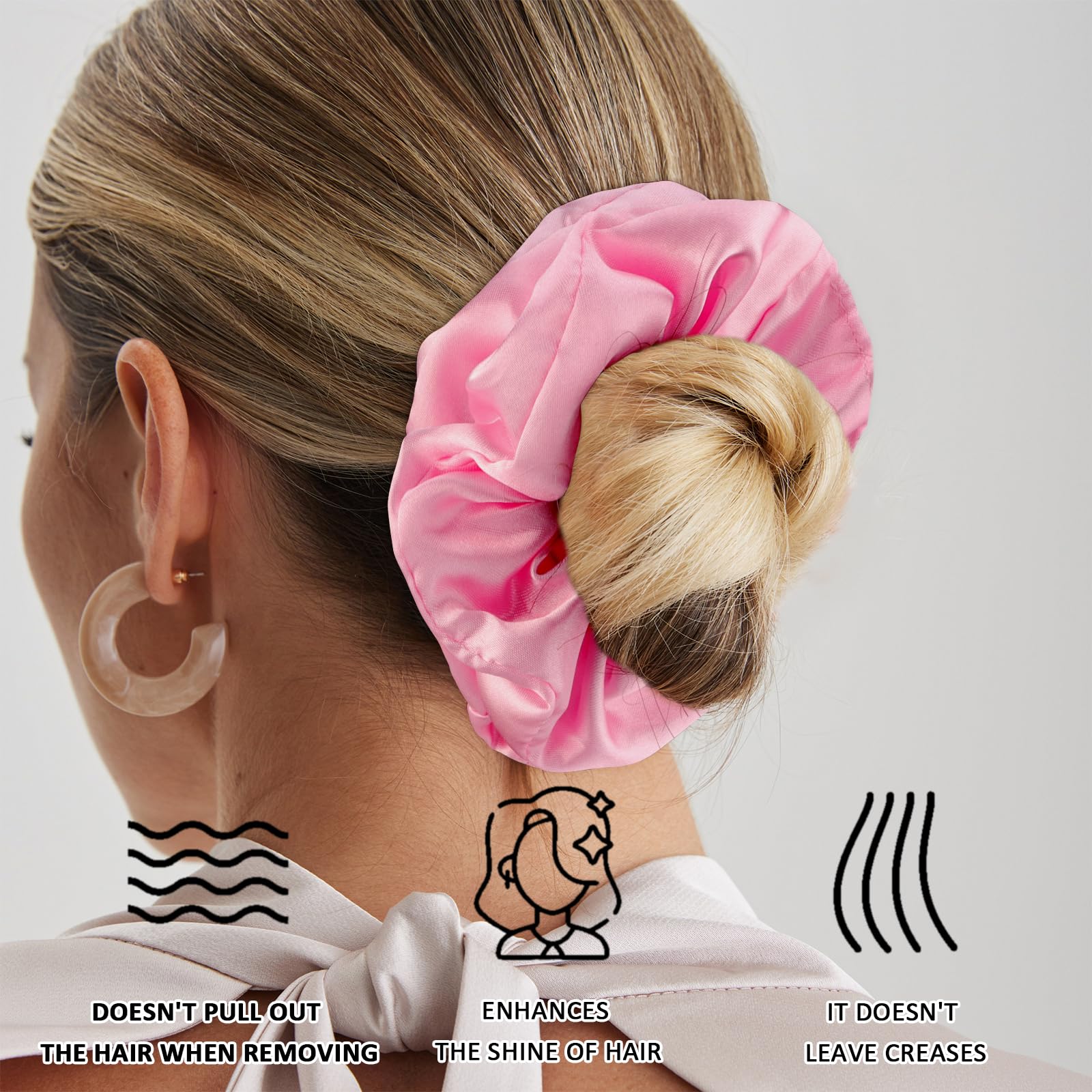 CUBACO satin scrunchie bleu clair, accessoire chic