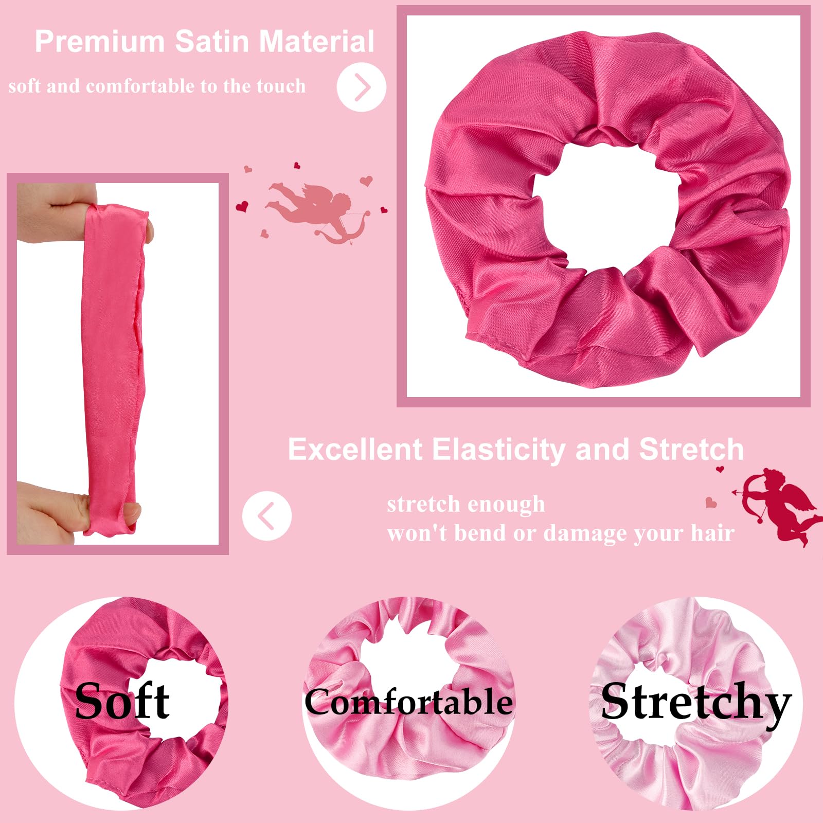 CUBACO lot de 12 scrunchies satin, parfait pour partager