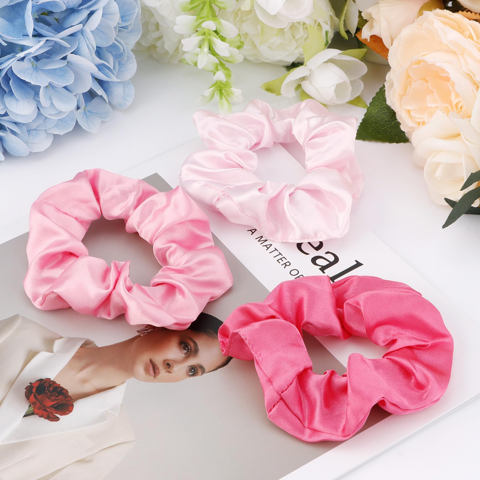 CUBACO scrunchies satin multicolore, idéal pour cérémonies
