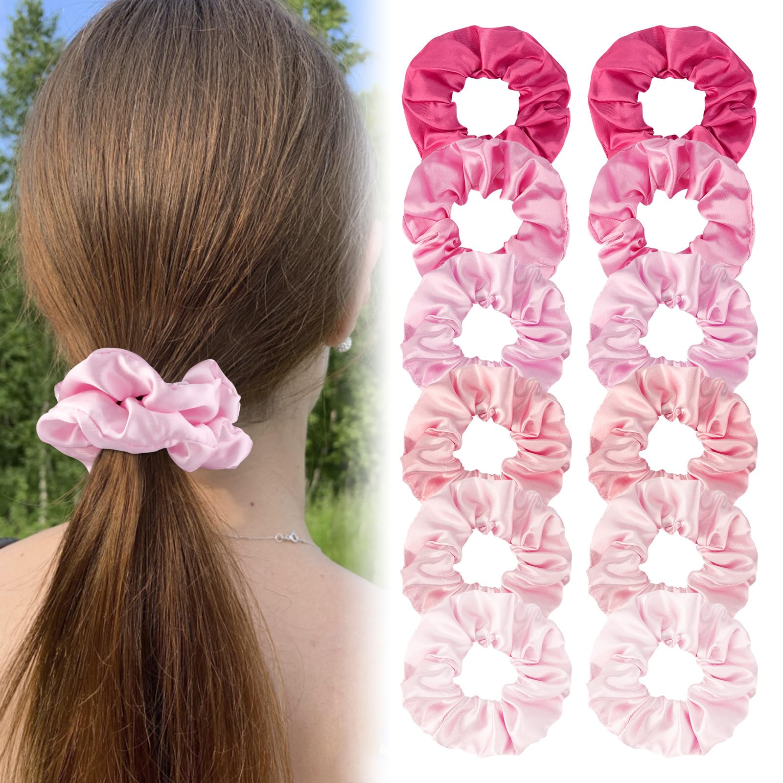 CUBACO satin scrunchie taille universelle, s'étire pour tous types de cheveux