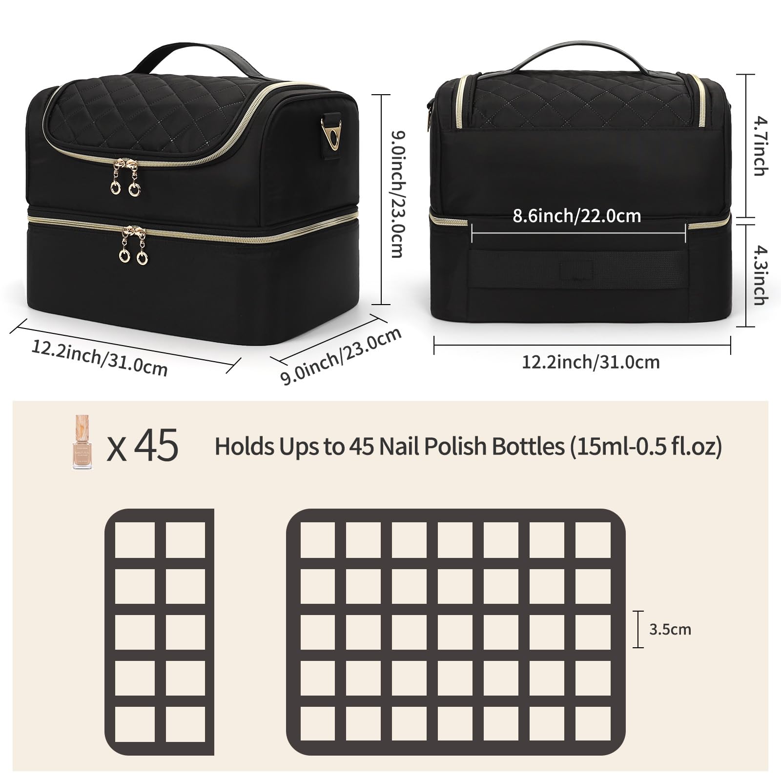 CUBETASTIC Emplacement 10 trous pour vernis dans la couche supérieure pour l'organisation