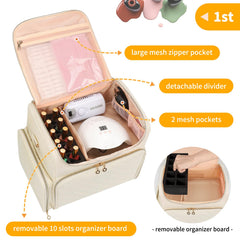 2 poches amovibles de 38 emplacements chacune pour vernis