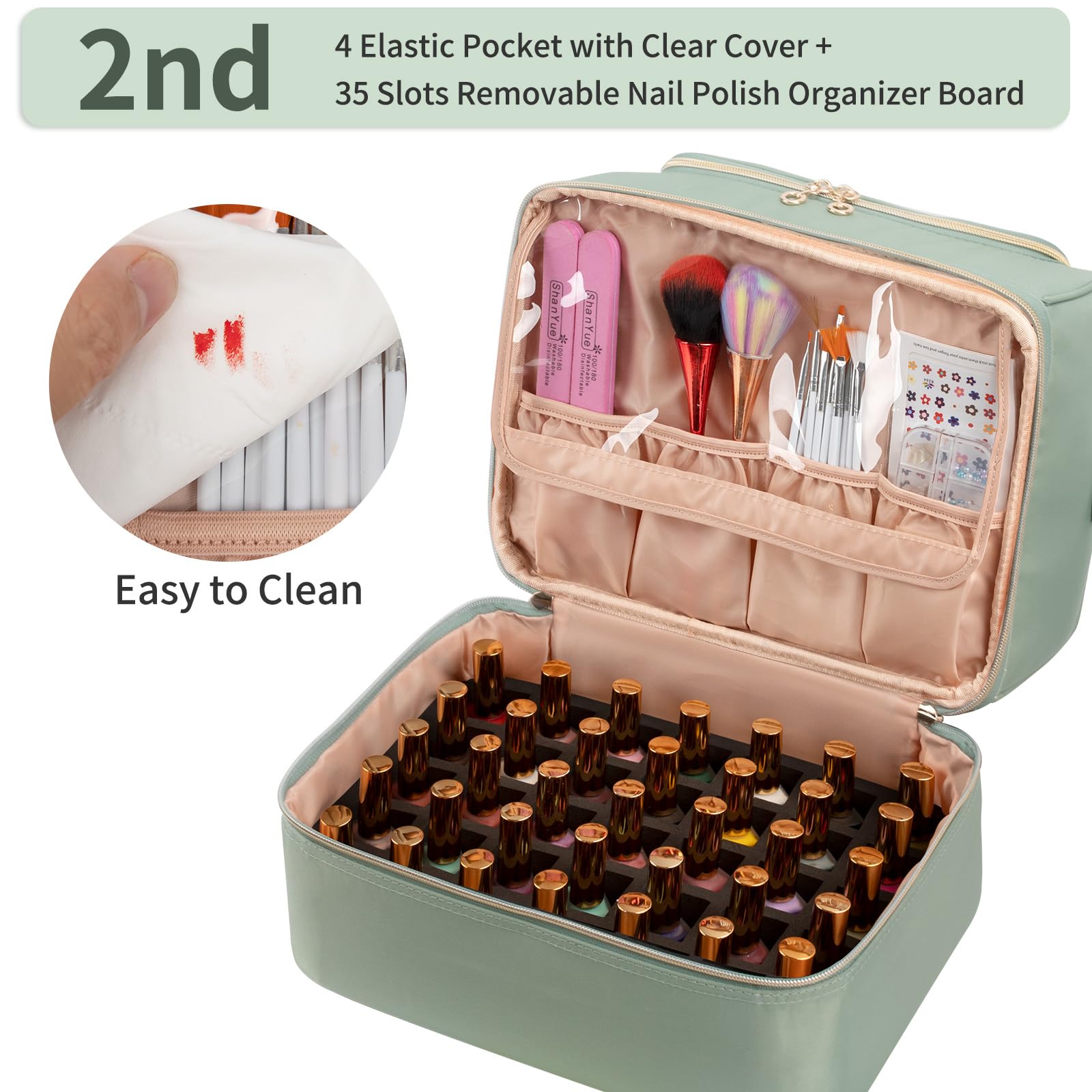 Cubetastic Poignee portable pour trousse manucure, transport facile.