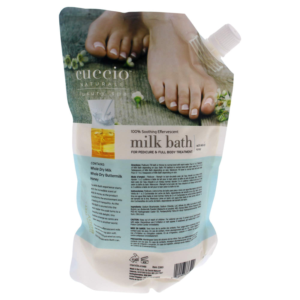 Cuccio Naturale Lait de Bain Effervescent — texture légère et soin nourrissant pour la peau.