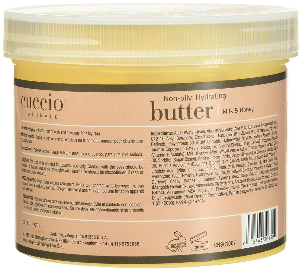 Cuccio Naturale lait et miel – texture légère et non grasse