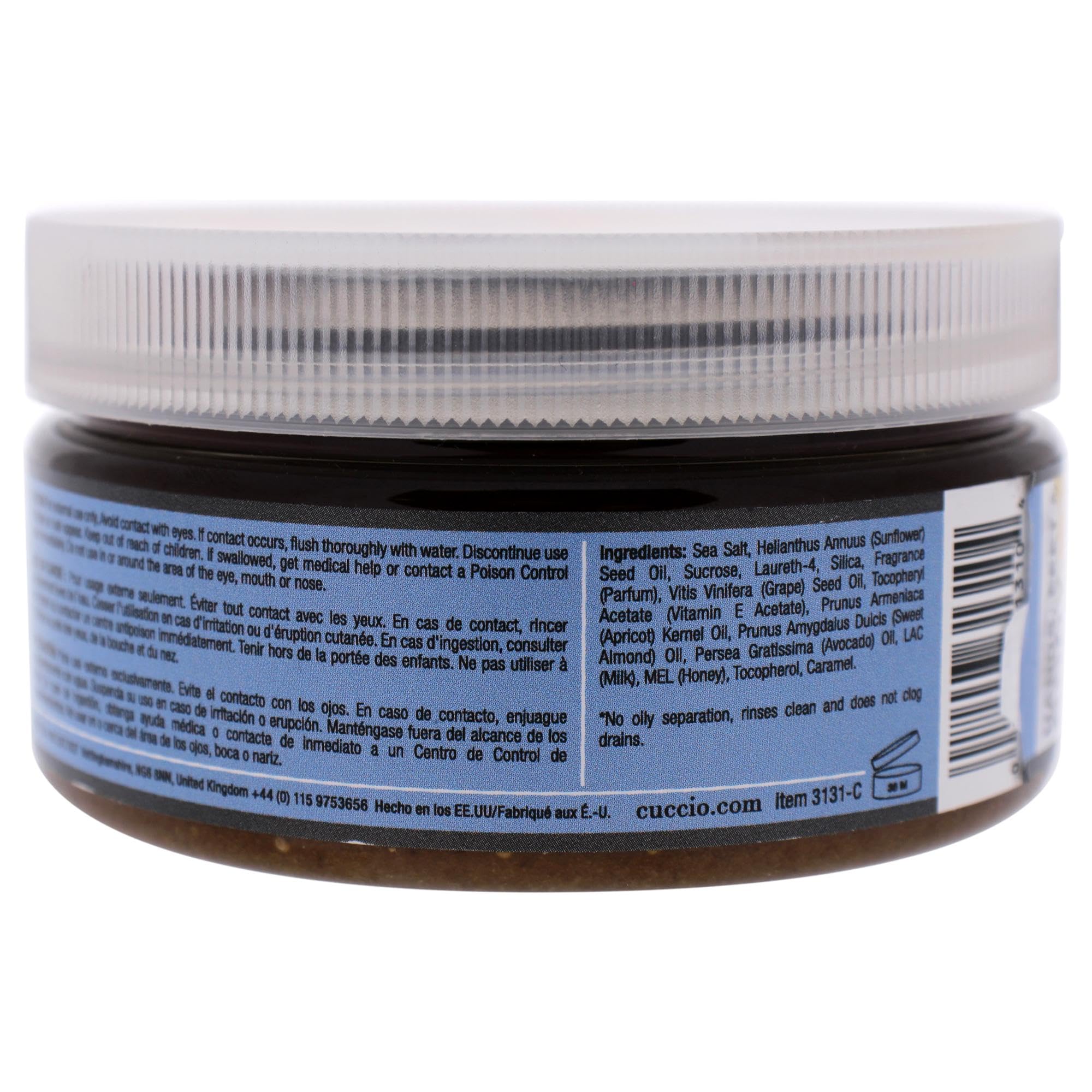 Cuccio Naturale Gommage au lait et miel, formule nourrissante pour peau hydratée et rayonnante