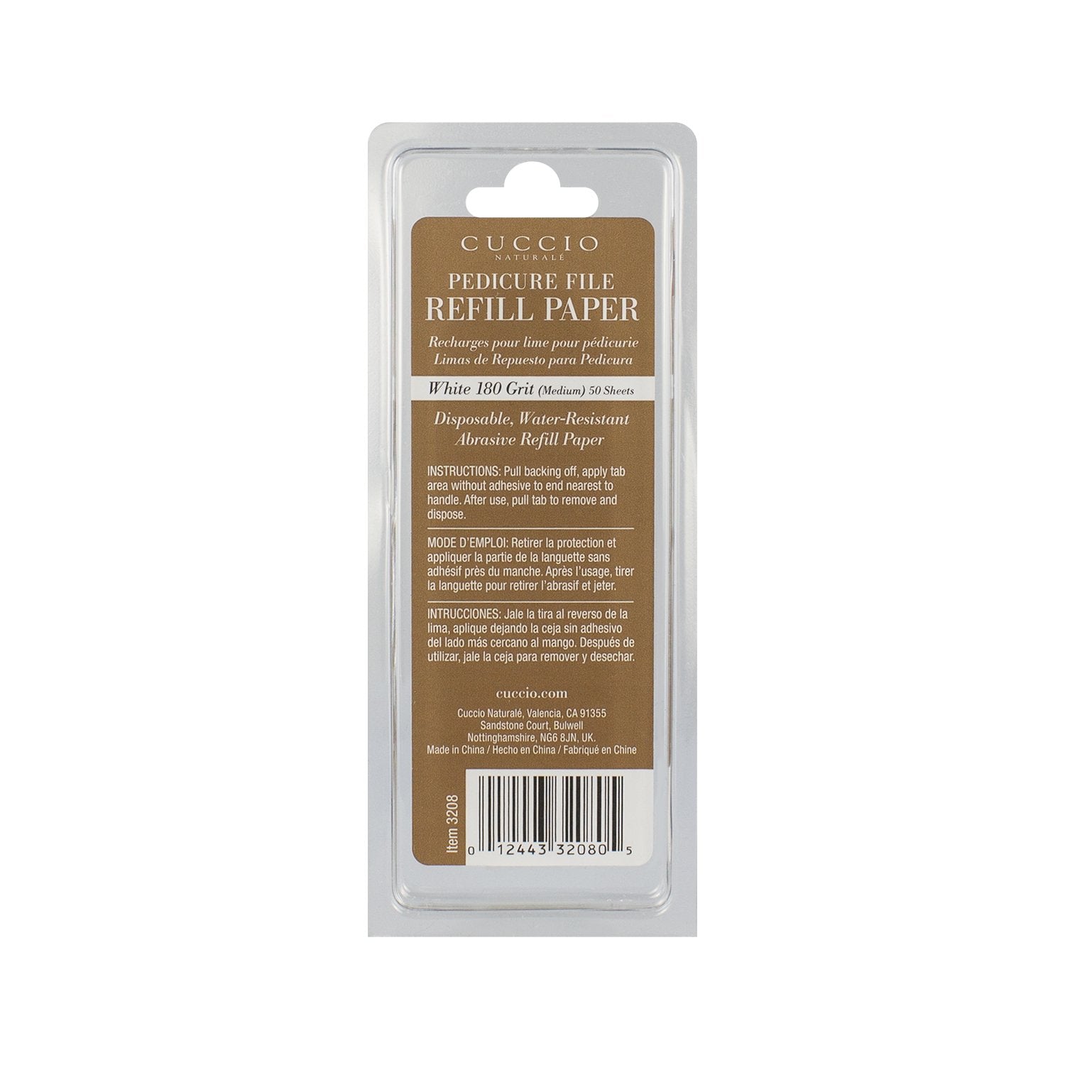 Cuccio Pro Feuilles pédicure – grain 180 – usage professionnel et domicile sûr