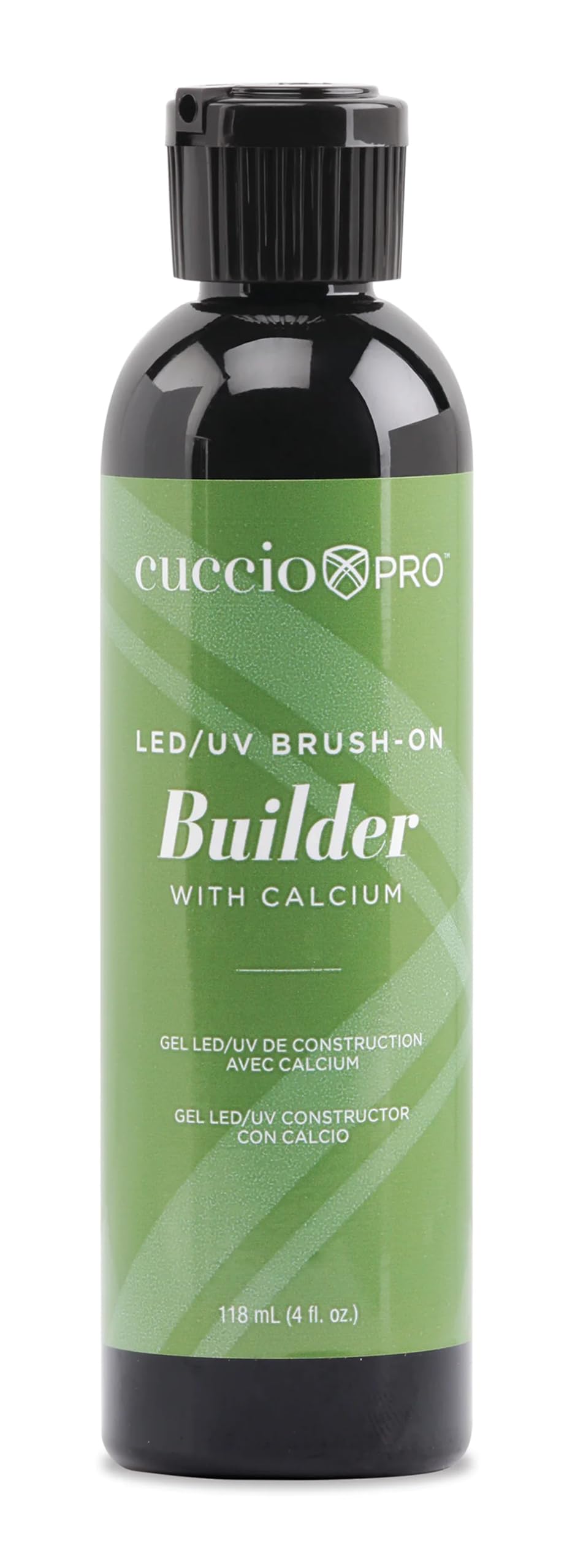 Cuccio Pro Gel Builder pinceau calcium, application lisse et renforcée.
