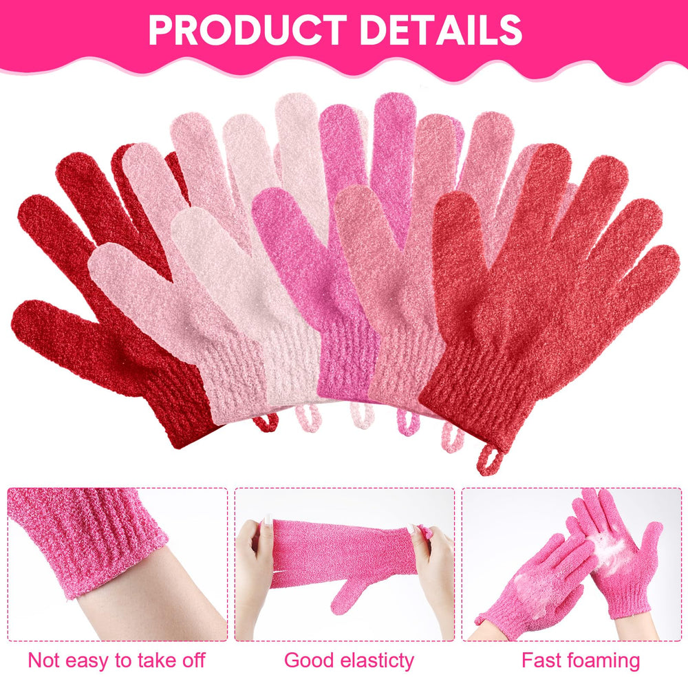 Massage circulaire avec les gants Cuffbow double-face rose pour peau douce