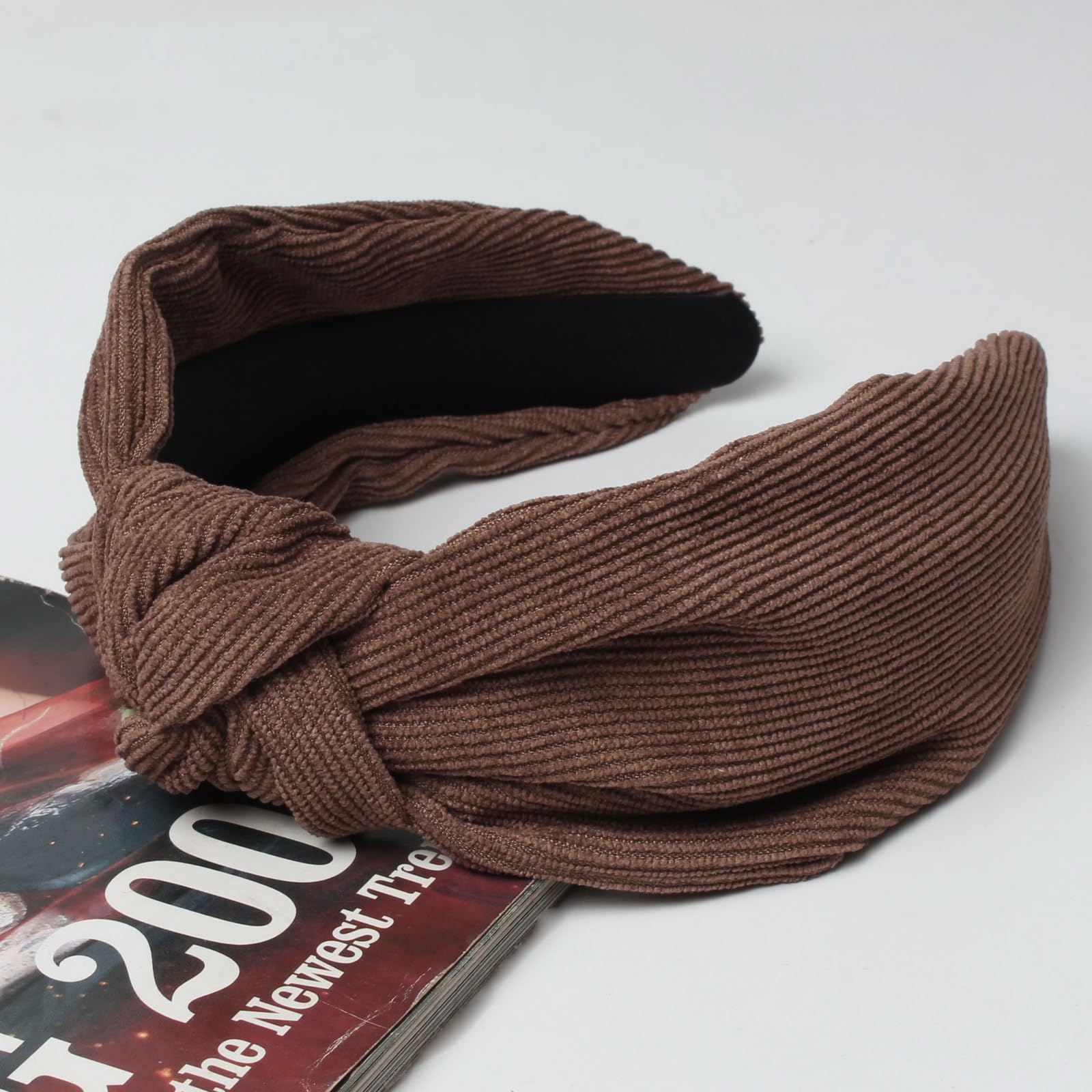Cuizhiyu bandeau noeud imprimé leopard corduroy anti-glisse offre style durable.