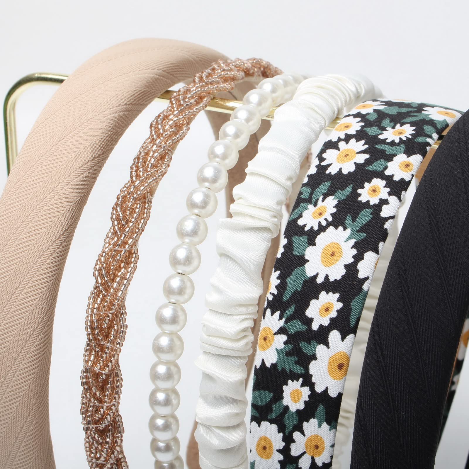 Cuizhiyu bandeau torsade champagne, finition scintillante pour une allure festive.