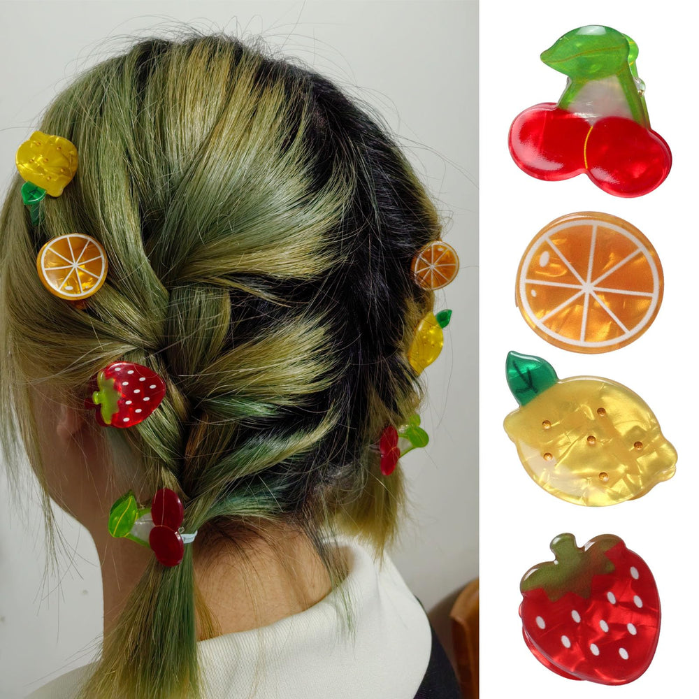 Cuizhiyu clip fruits citron mini, éclat estival pour cheveux courts.