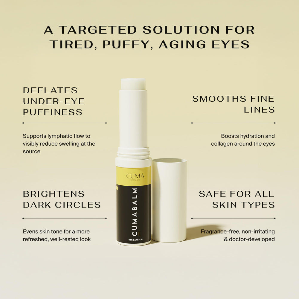 CumaBalm – Yeux, acide hyaluronique pour hydratation sans film gras.