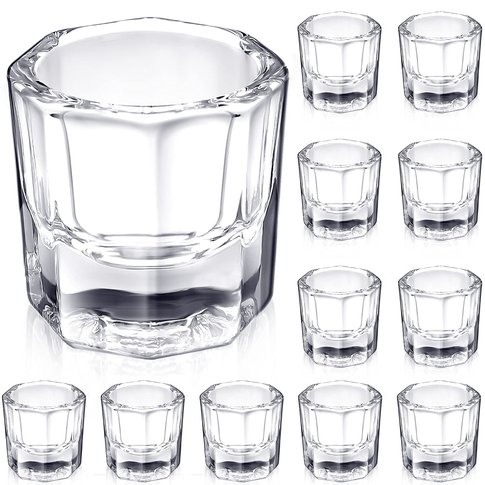 Cunhill bols dappen en verre, ensemble de 12, idéal pour mélanger liquides et poudres.