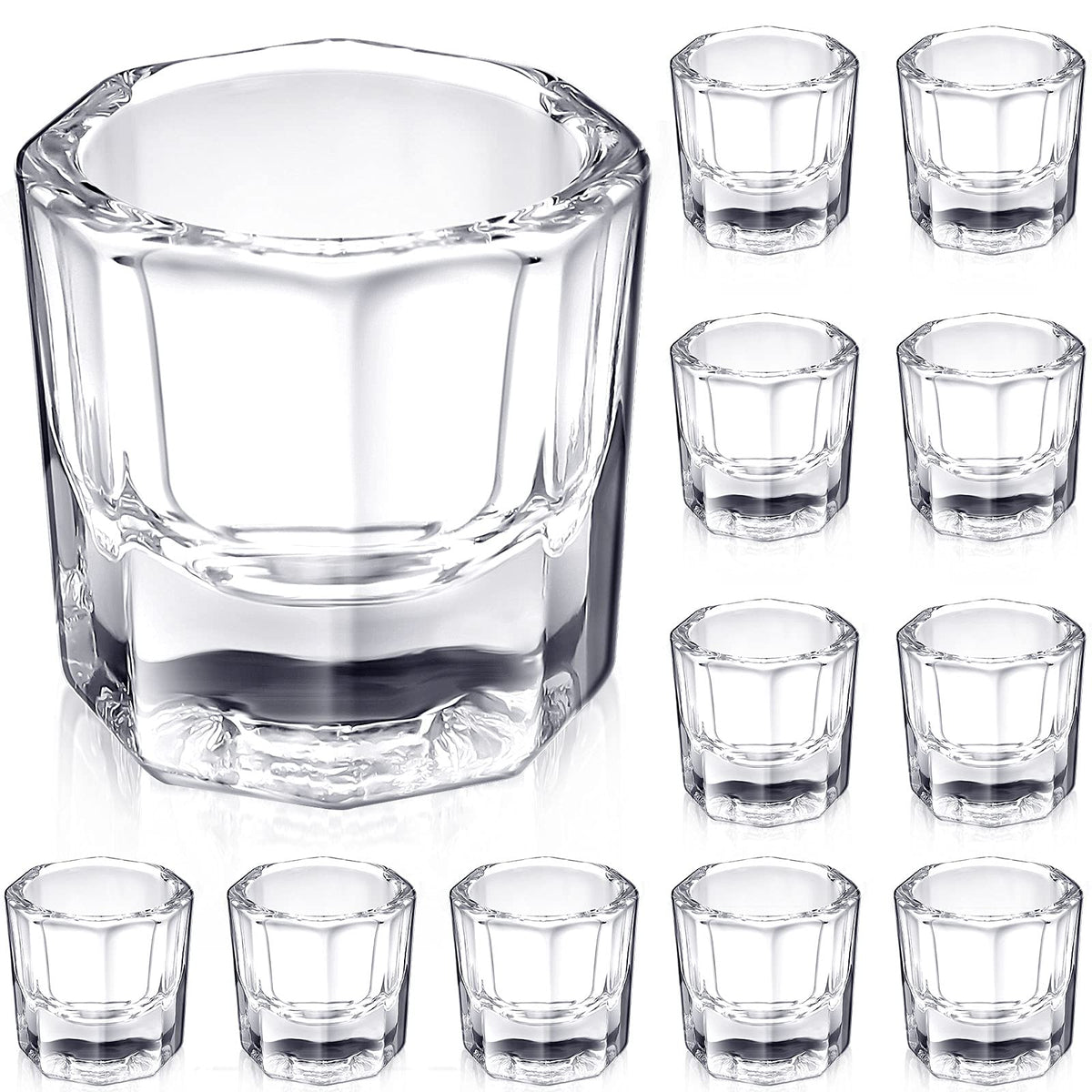 Cunhill bols dappen en verre, ensemble de 12, idéal pour mélanger liquides et poudres.