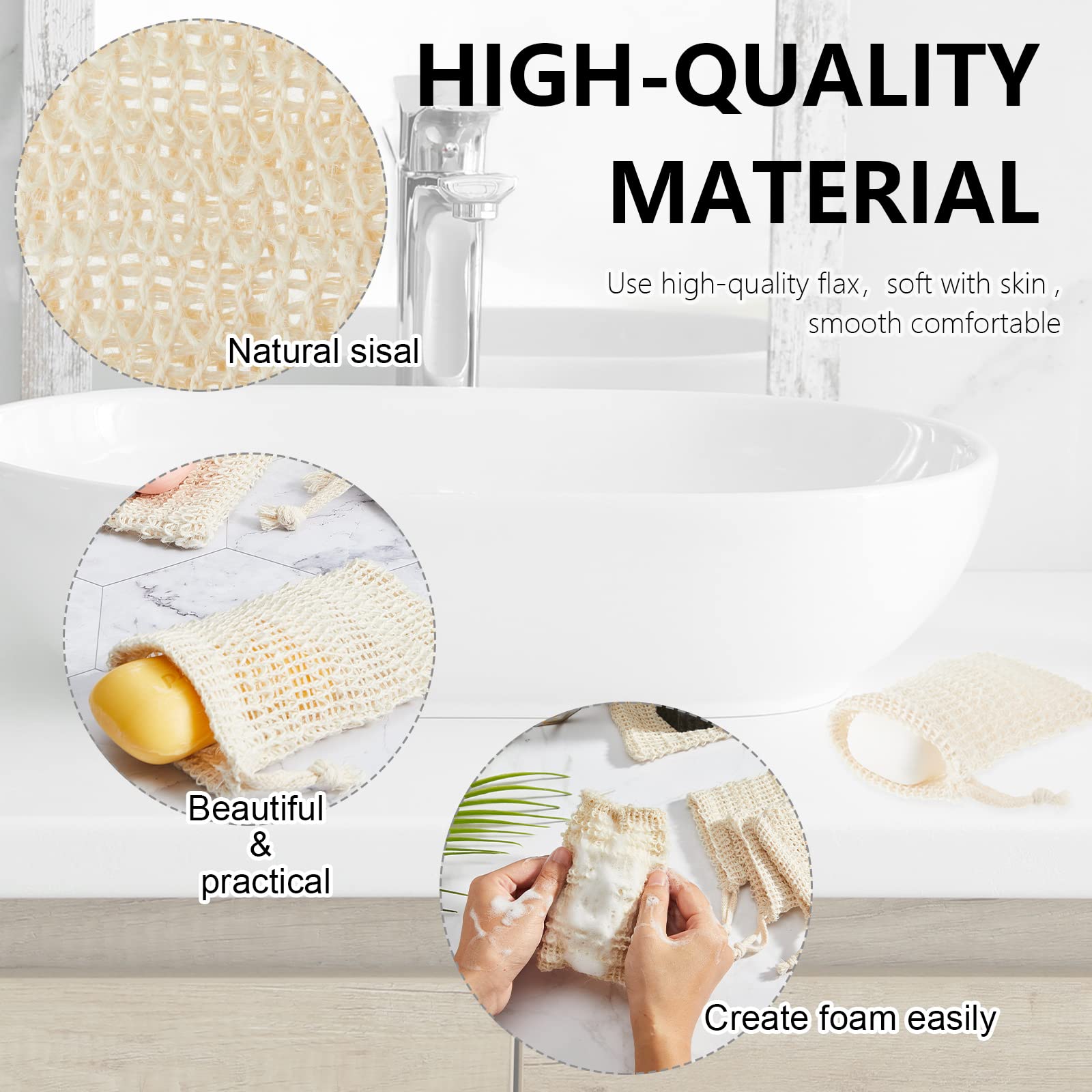 Pochette exfoliante Cunhill coton lin libérant une mousse efficace