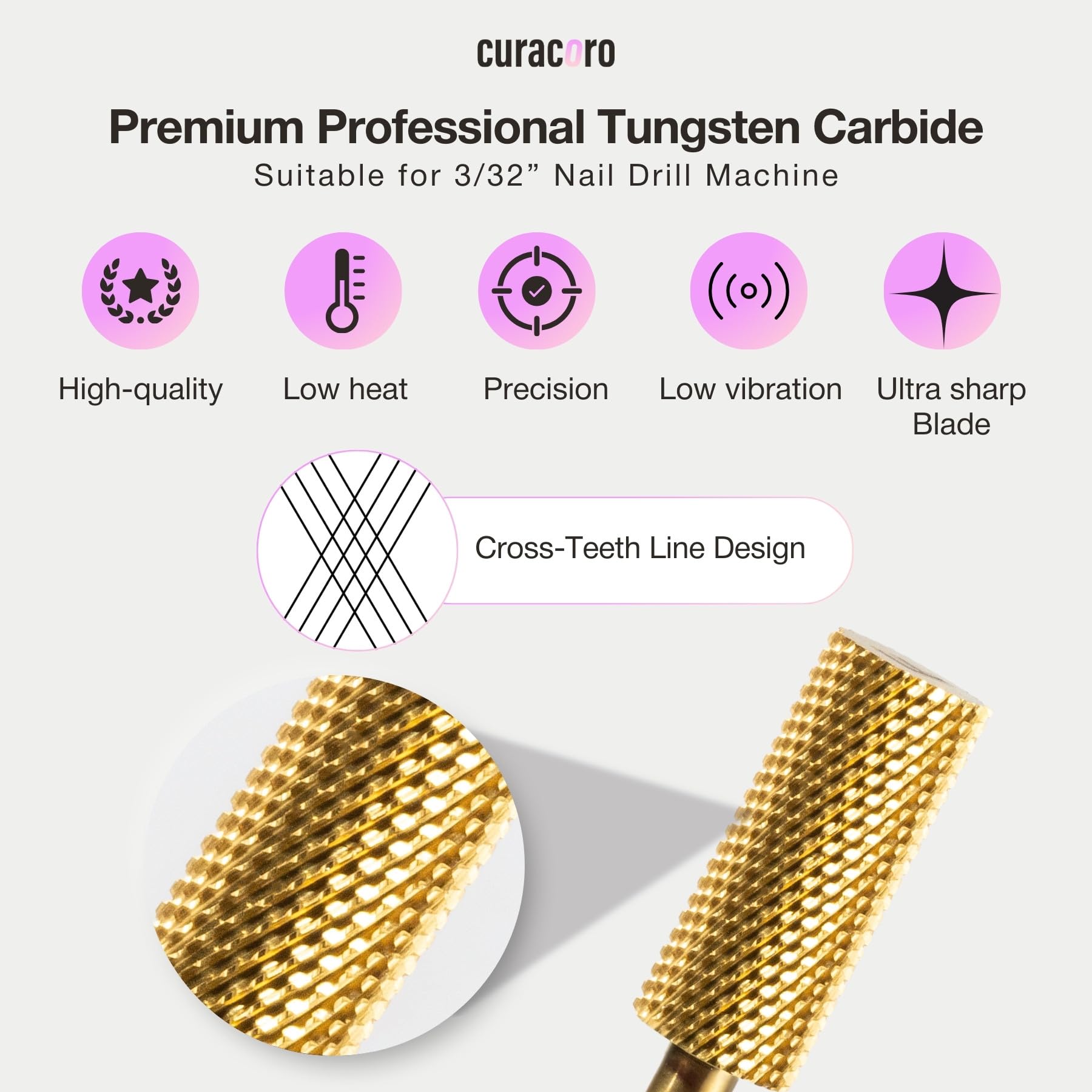 CURACORO bit-barillet-petit-carbure-fin polissage : brillance homogène et durable.