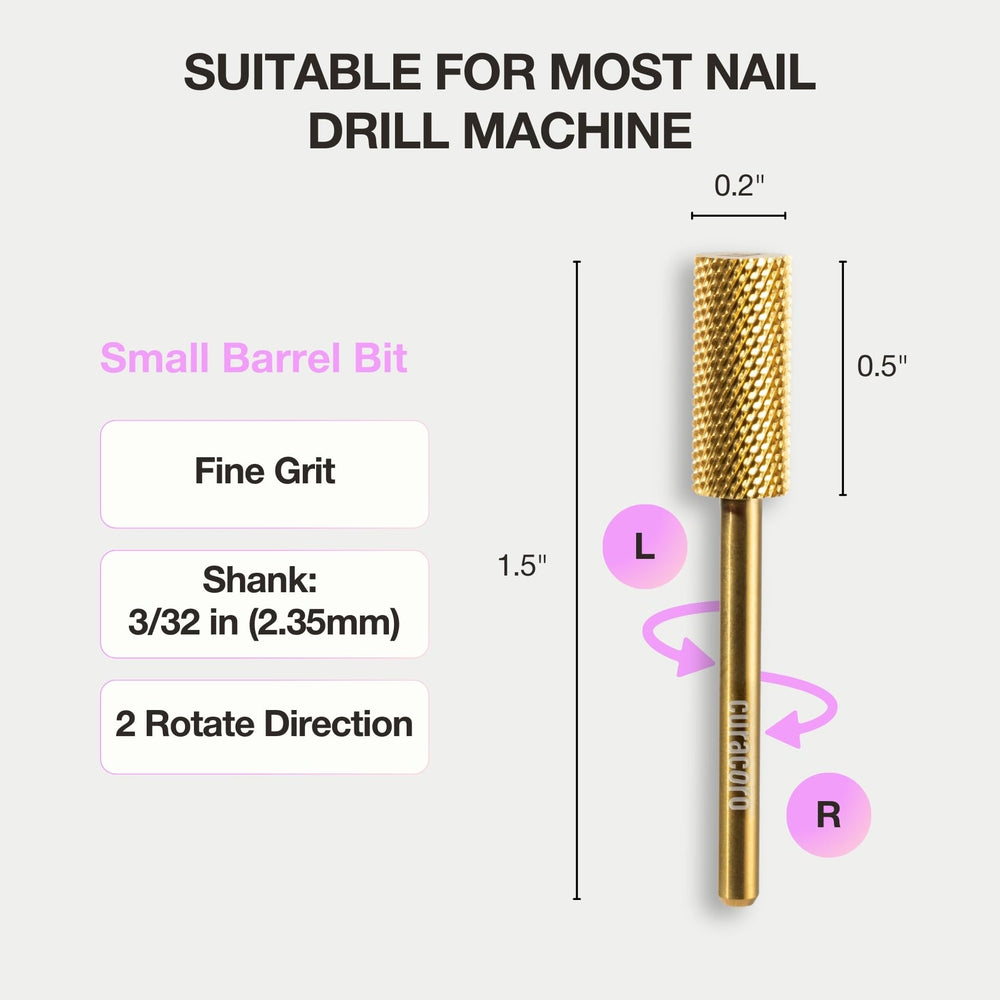 CURACORO bit-barillet-petit-carbure-fin retrait-gel : enlève le gel en douceur sans abîmer.