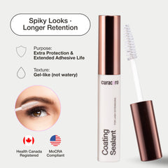 curacoro cils protégés après vernis – réduction des poussières et huiles.