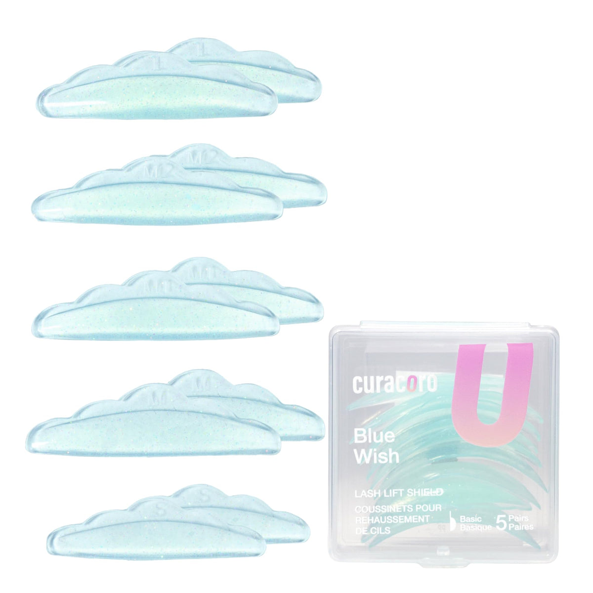 CURACORO galettes lash lift ensemble 10 pièces pour 5 tailles, précision professionnelle