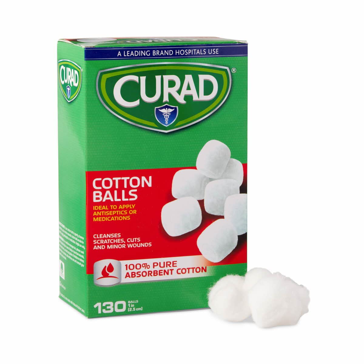 Curad boules coton stériles 1 pouce pour appliquer des médicaments avec précision.