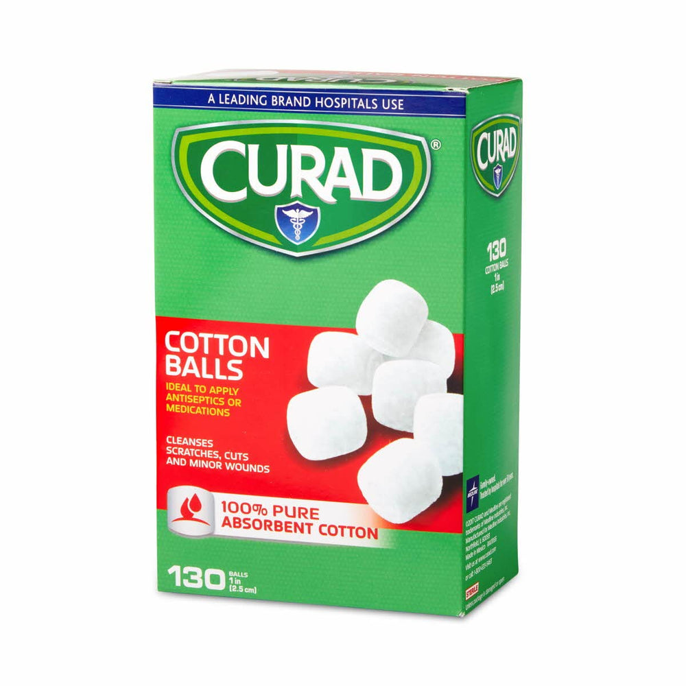 Curad boules coton stériles idéales pour démaquillage des yeux.