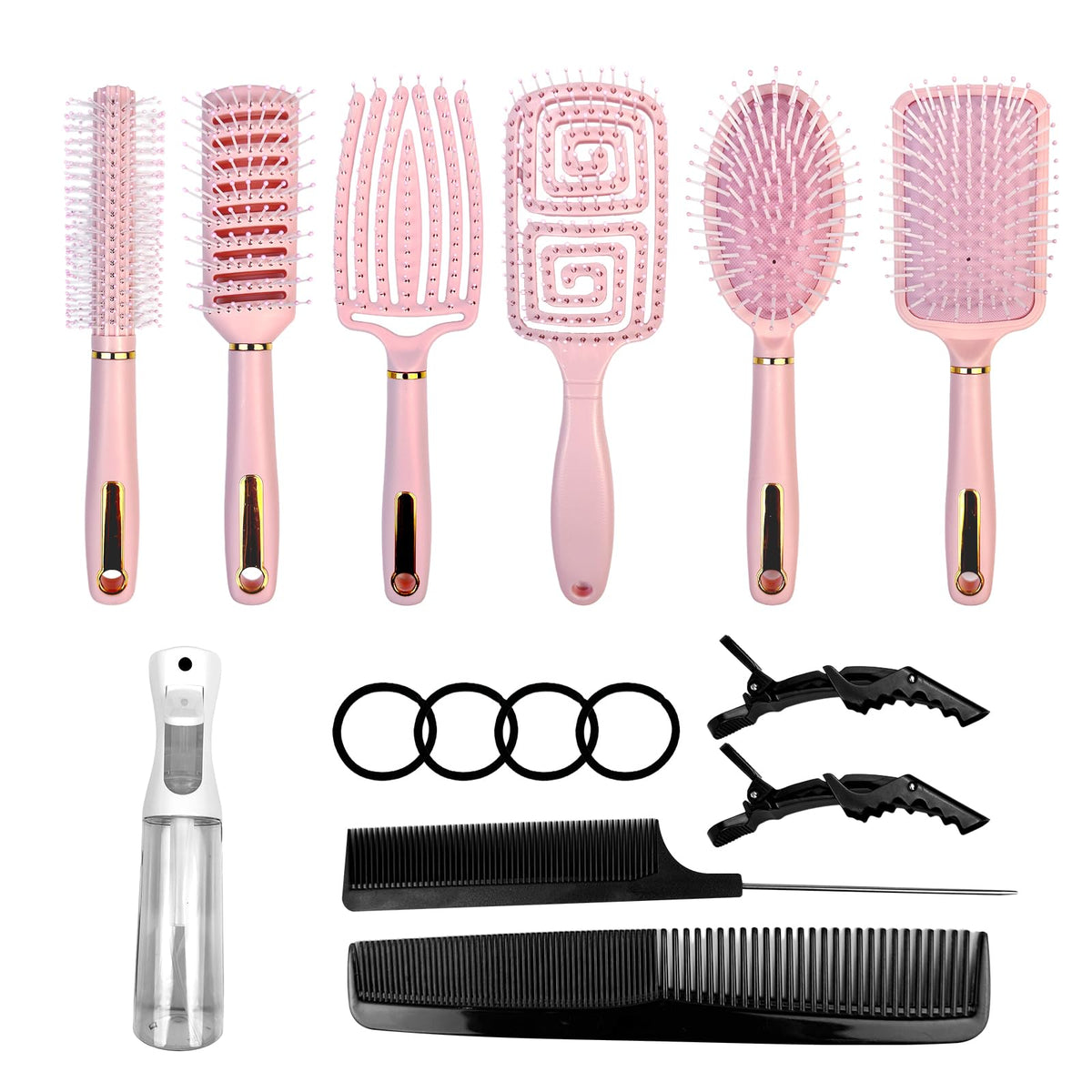 Cureder ensemble 11 pièces, brosses ronde et paddle pour toute la famille.