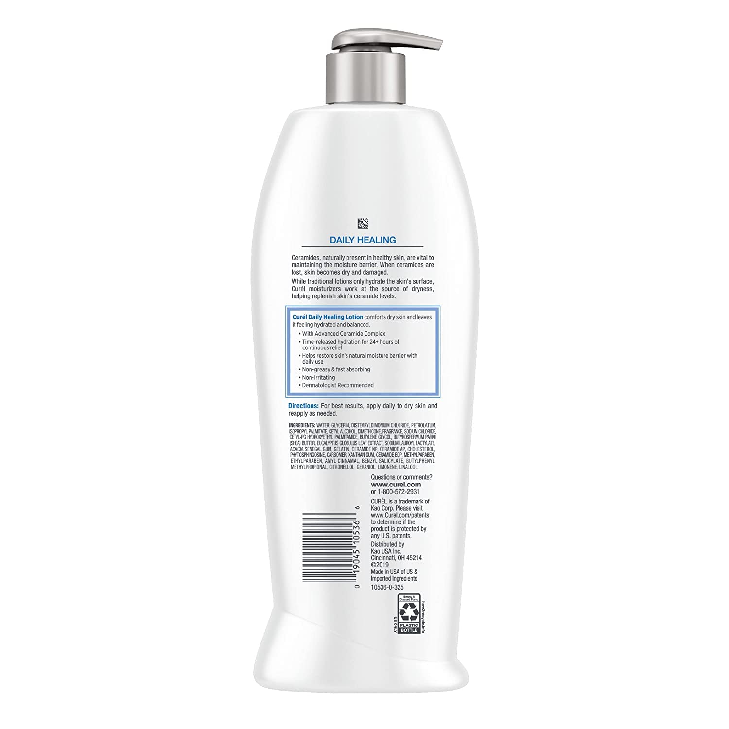Mains appliquant la crème Curel, sensation hydratante et agréable.