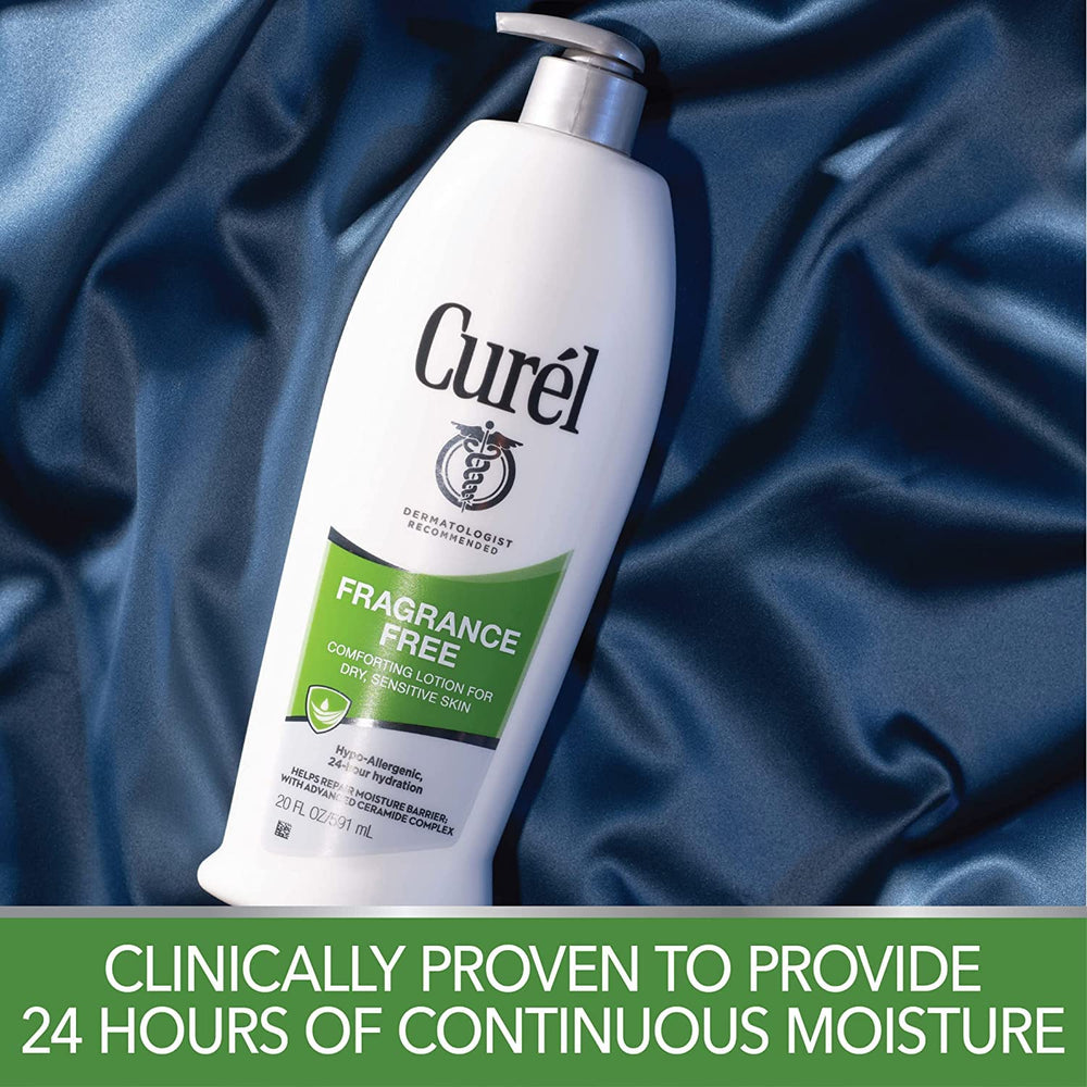 Appliquer Curel quotidiennement sur peau sèche après douche.