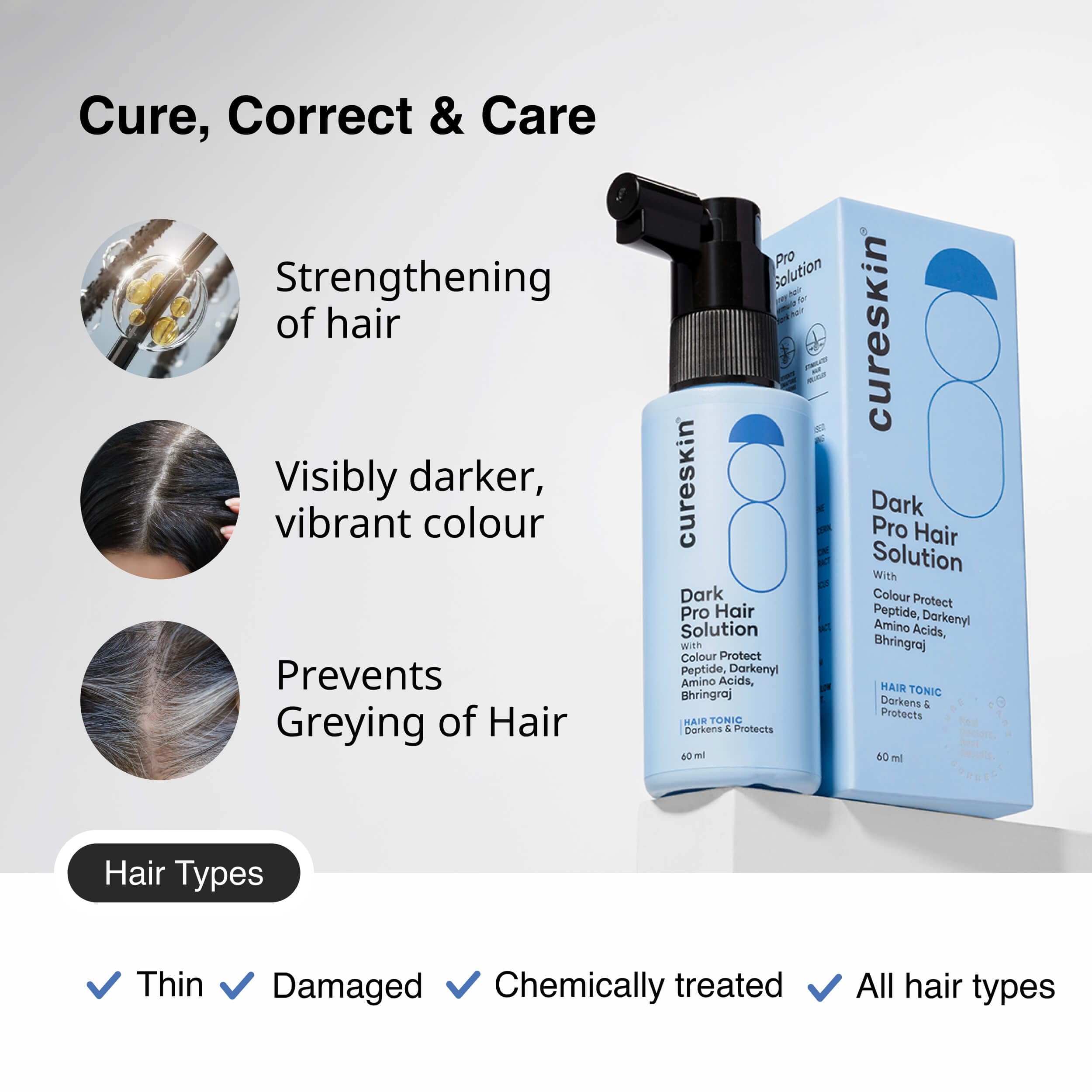 Sérum Cureskin: follicules renforcés, cheveux plus résistants et moins cassants.