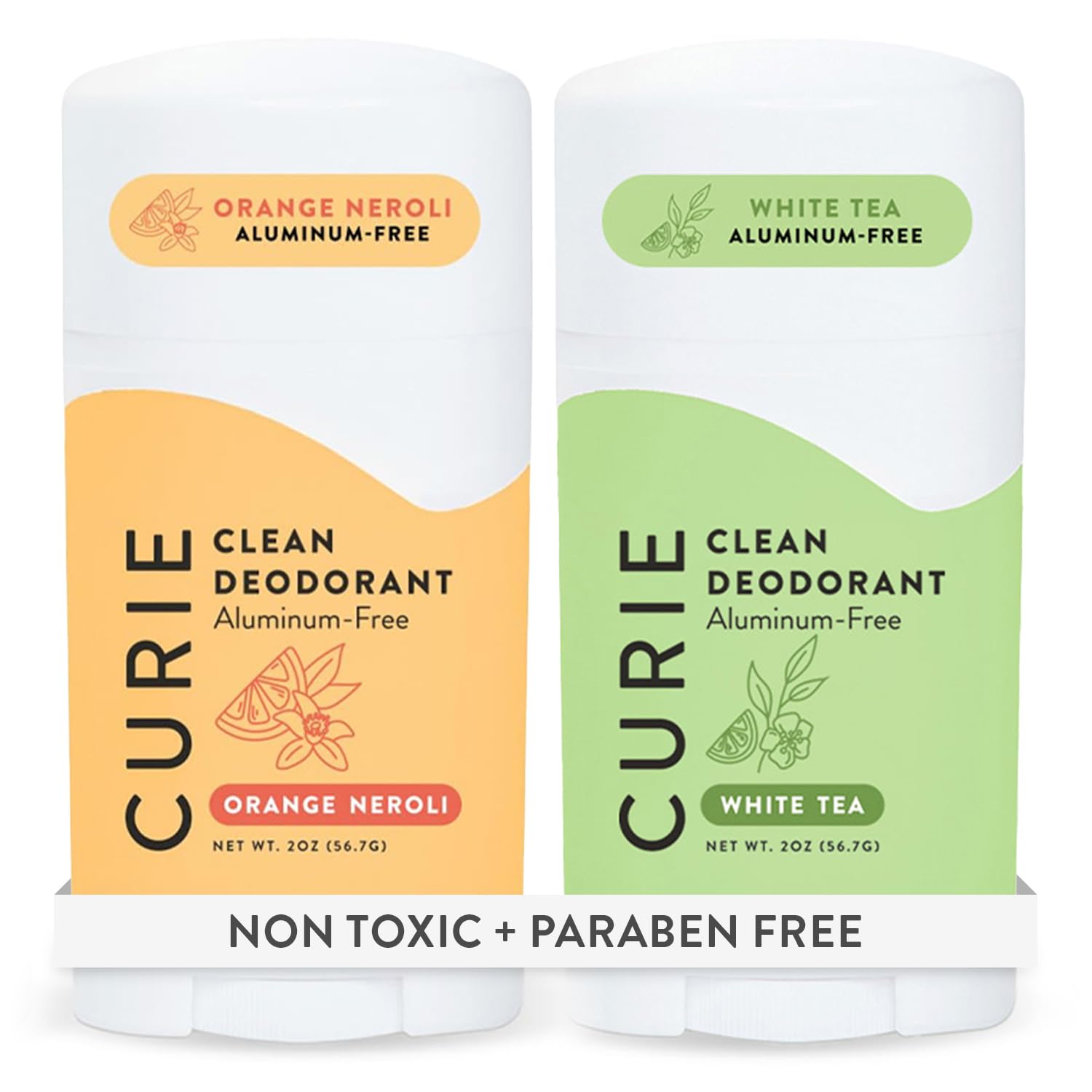 Curie Déodorant Naturel Orange Néroli et Thé Blanc – application douce et parfum durable.