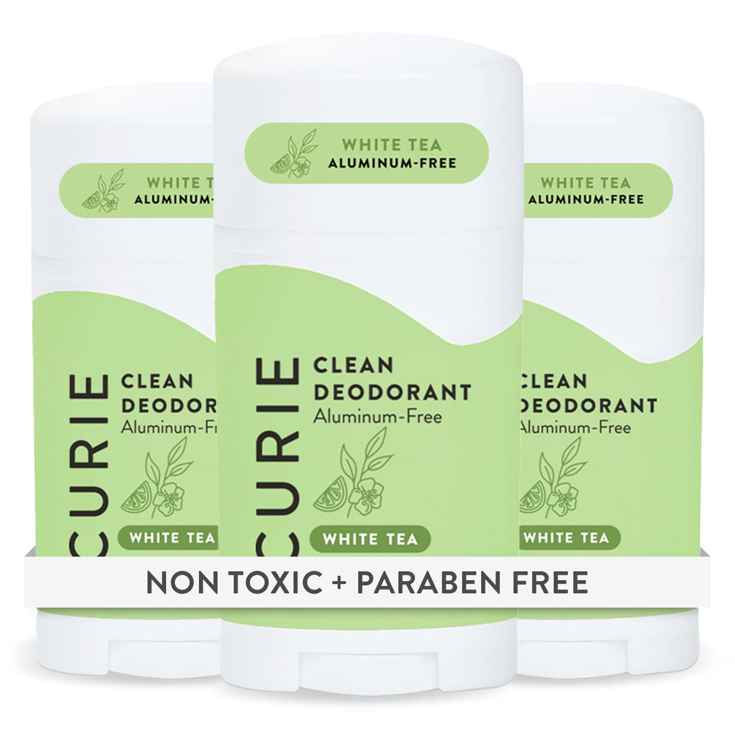 Curie Déodorant Naturel White Tea – bouteille prête pour une fraîcheur durable.