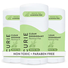 Curie Déodorant Naturel White Tea – bouteille prête pour une fraîcheur durable.