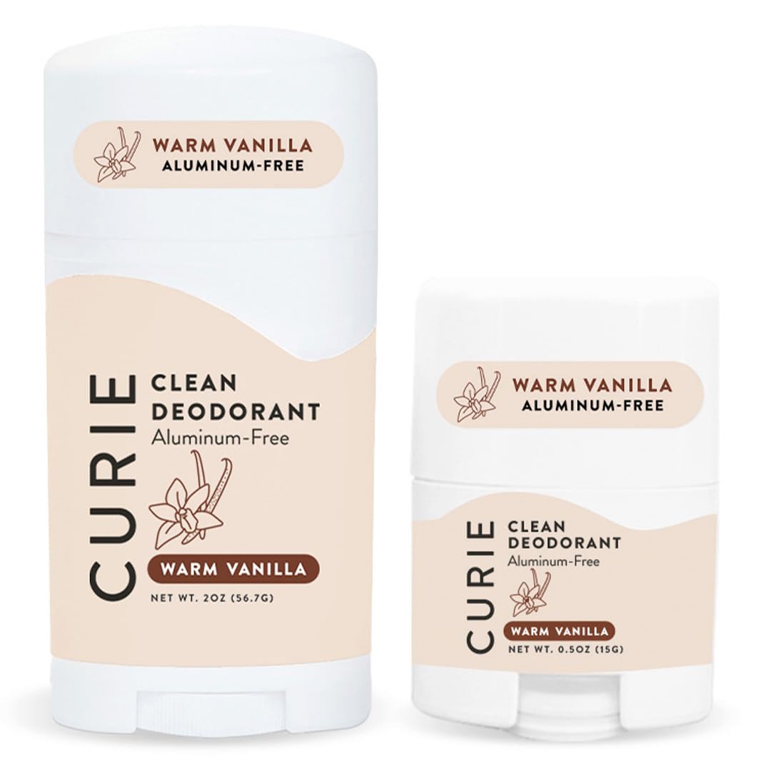 Curie Warm Vanilla deodorant stick for everyday aluminum-free freshness
