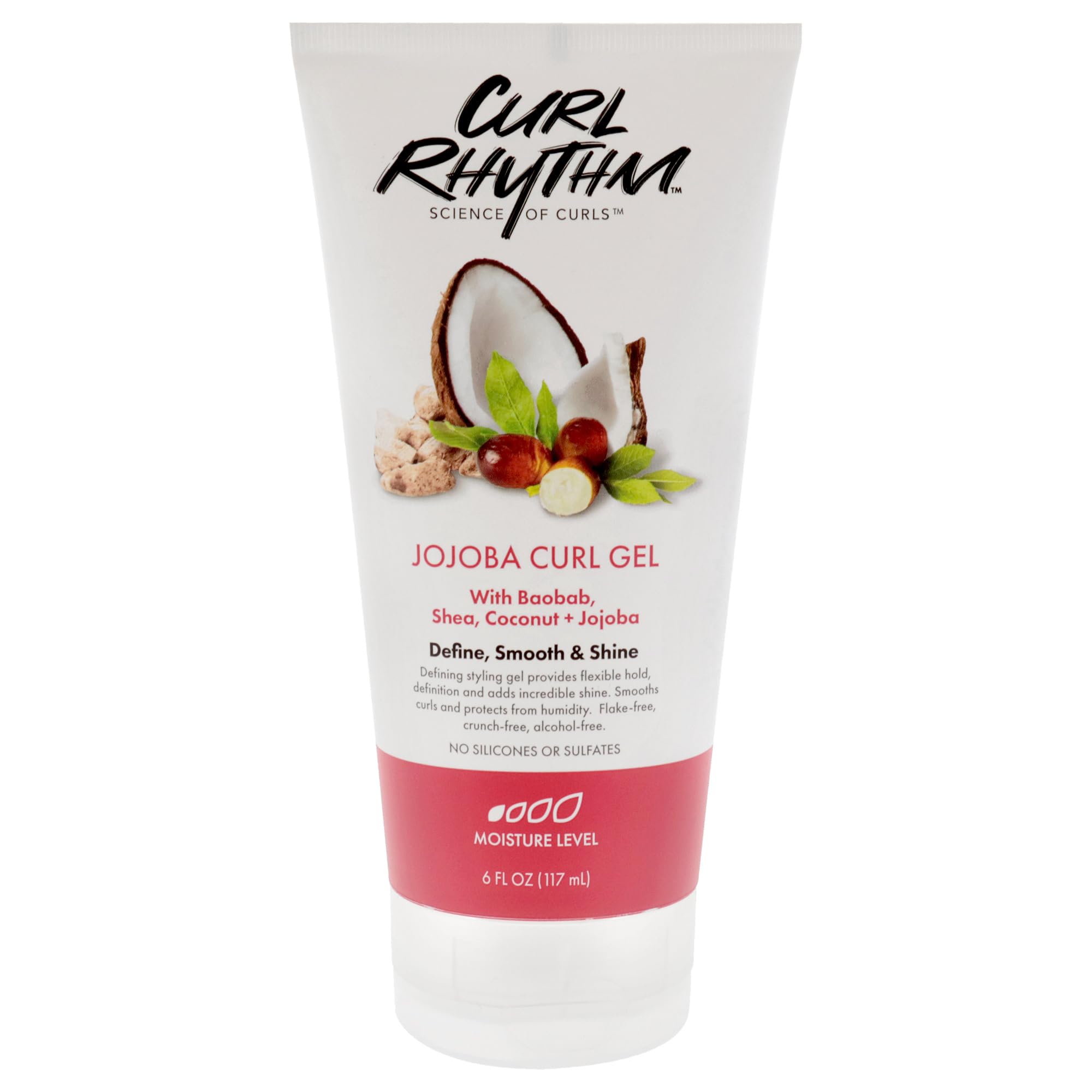 Curl Rhythm Gel Jojoba: bouteille-définissante pour boucles hydratées et définies.