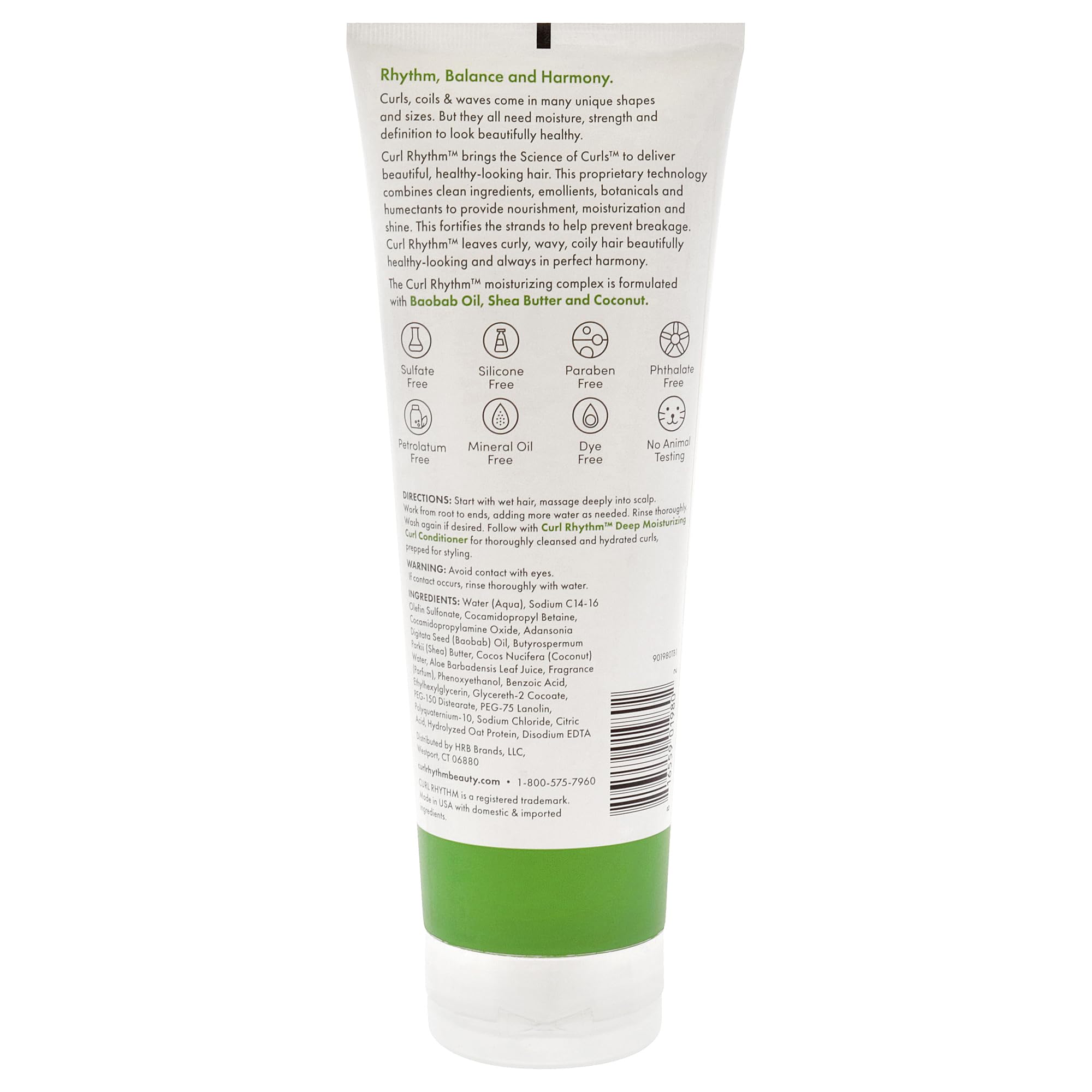 Curl Rhythm Shampoing Sans Silicone Sans Sulfates : couleur préservée et brillance.