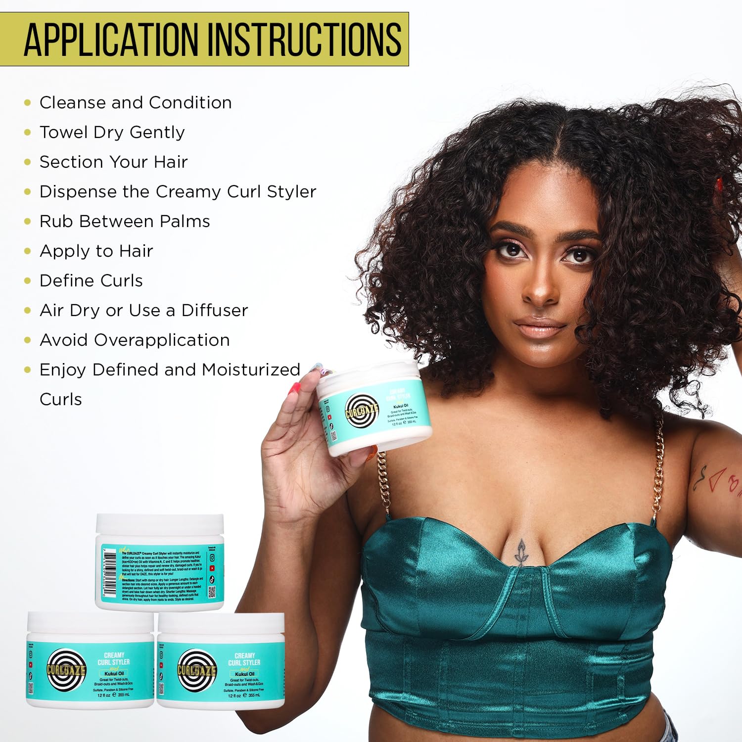 Hydratation immédiate apportée par Curldaze pour cheveux souples.