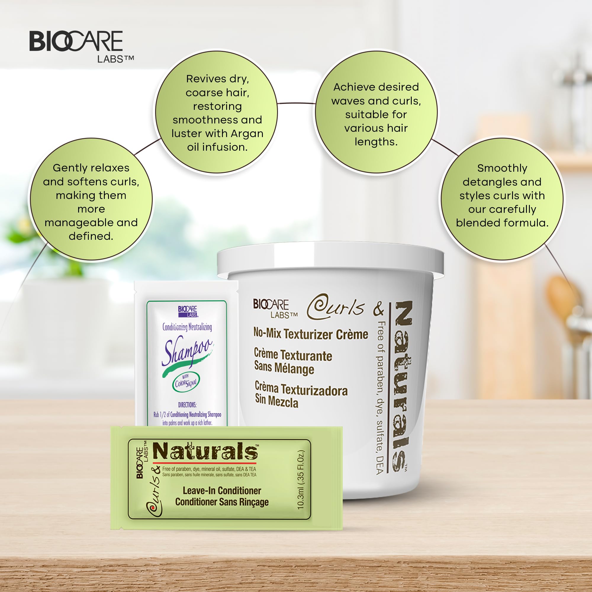 Curls & Naturals leave-in conditioner crème 0,35oz, douceur durable.