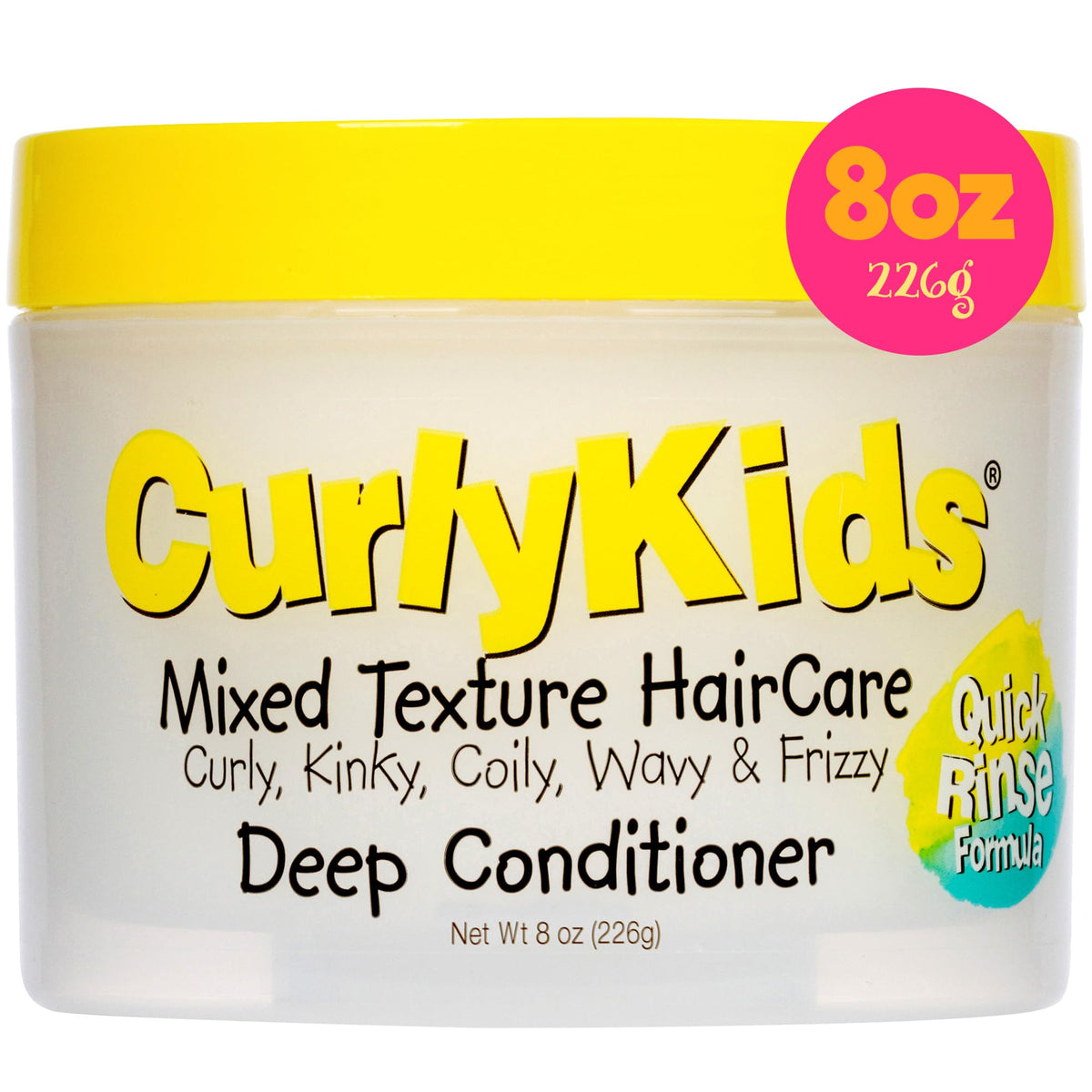 CurlyKids bouteille démêlant pour cheveux d'enfants, utilisation facile.