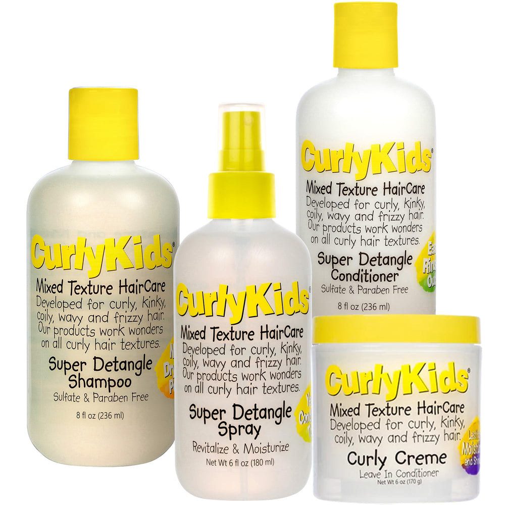 CurlyKids brume démêlante, bouteille: démêle les nœuds sans casser les boucles.