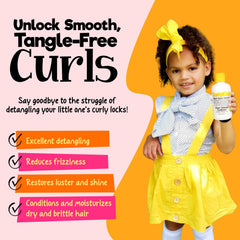 CurlyKids Démêlant utilisation en bouteille pour cheveux des enfants plus souples.