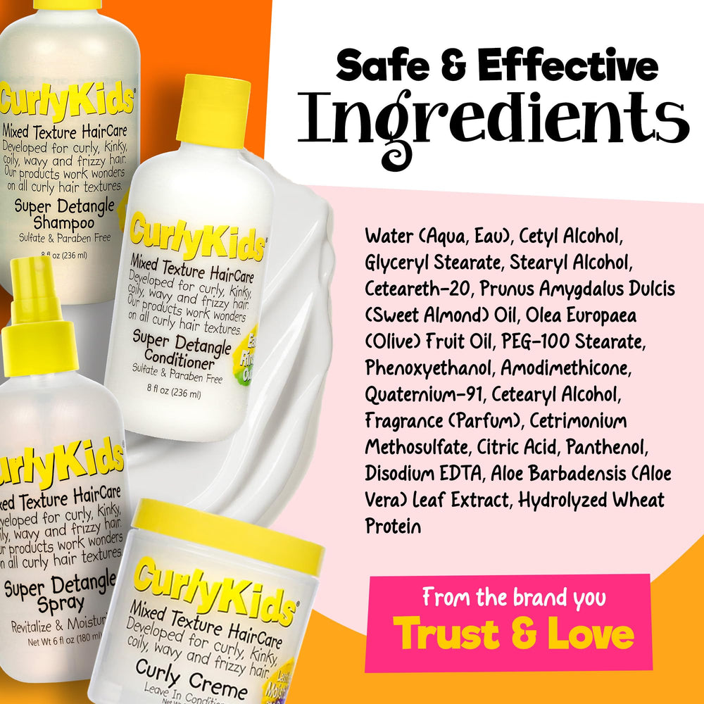 CurlyKids emballage familier: image mise en avant de la routine quotidienne.