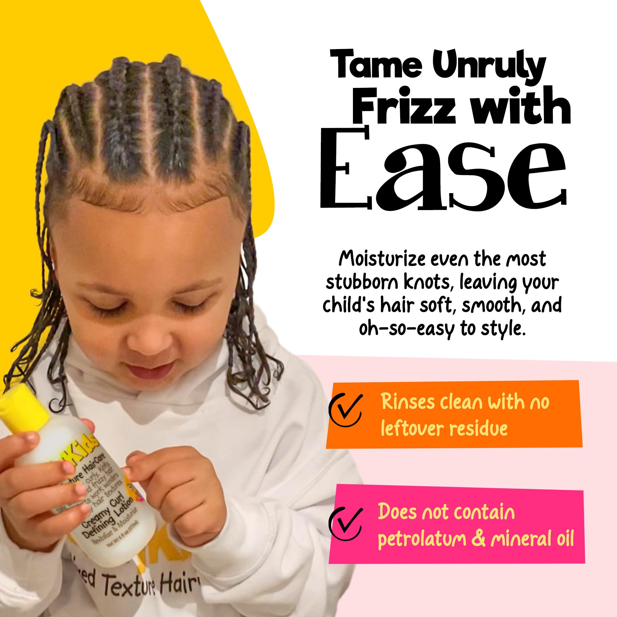 CurlyKids Lotion sans sulfates et sans parabènes.