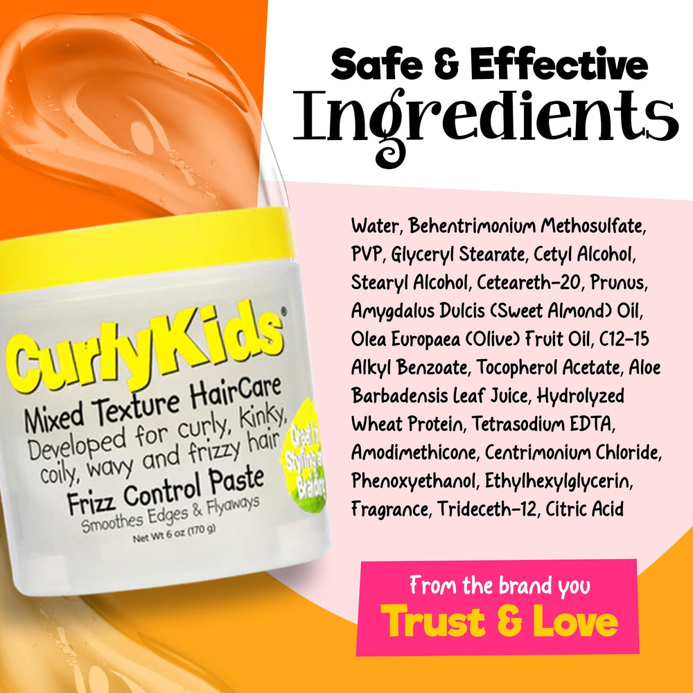 CurlyKids Pâte anti-frisage: texture sans résidu pour un fini naturel.