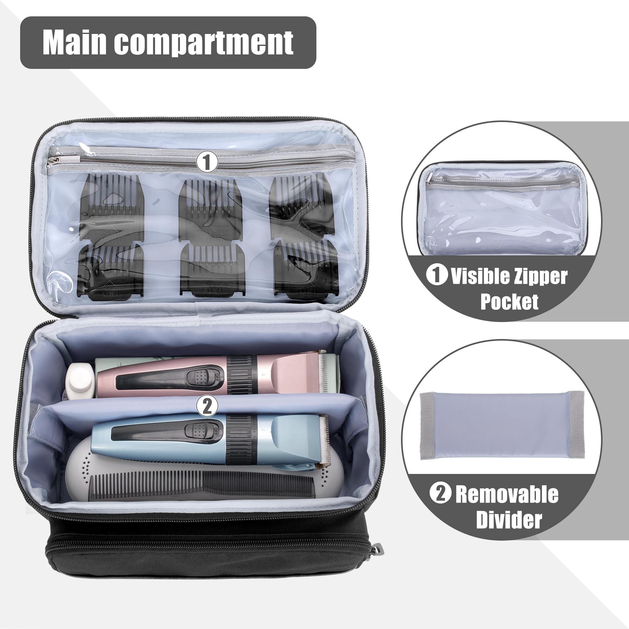 CURMIO sac-compartiment-separateur-amovible interieur organise deux tondeuses.
